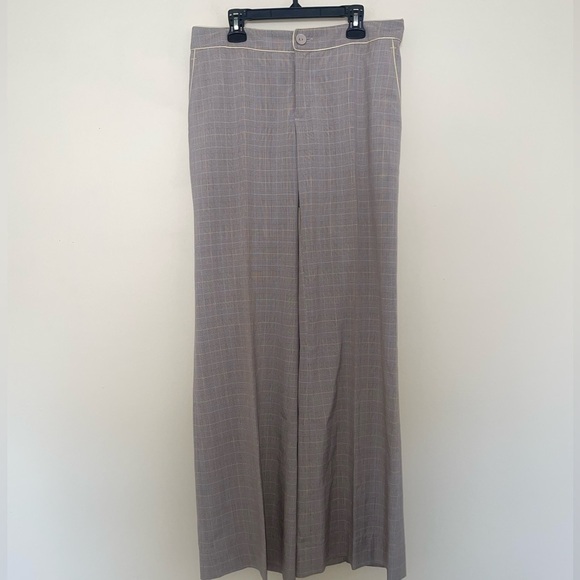 Rebecca Taylor Wide Leg Plaid Trousers Dress Pants Size 6